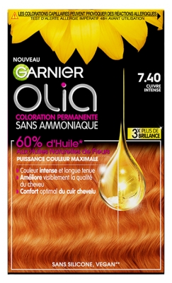 Garnier Olia Coloration Permanente Sans Ammoniaque Sans Silicone 120 g - Coloration : 7.40 Cuivre Intense