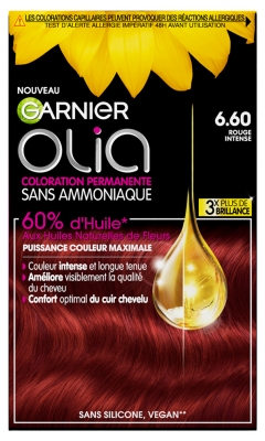 Garnier Olia Coloration Permanente Sans Ammoniaque Sans Silicone 120 g - Coloration : 6.60 Rouge Intense
