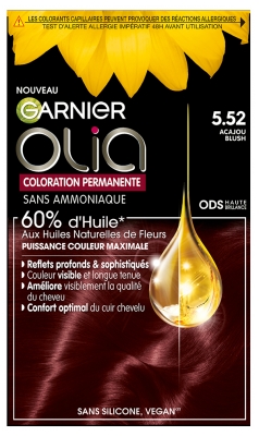Garnier Olia Coloration Permanente Sans Ammoniaque Sans Silicone 120 g - Coloration : 5.52 Acajou Blush