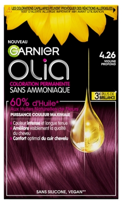 Garnier Olia Coloration Permanente Sans Ammoniaque Sans Silicone 120 g - Coloration : 4.26 Violine Profond