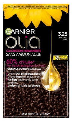 Garnier Olia Coloration Permanente Sans Ammoniaque Sans Silicone 120 g - Coloration : 3.23 Chocolat Noir