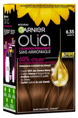 Garnier Olia Coloration Permanente Sans Ammoniaque Sans Silicone 120 g - Coloration : 6.35 Noisette