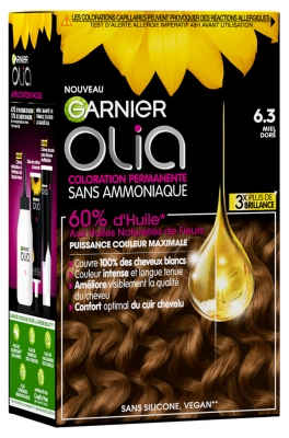 Garnier Olia Coloration Permanente Sans Ammoniaque Sans Silicone 120 g - Coloration : 6.3 Miel Doré