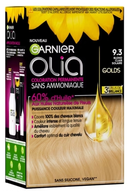 Garnier Olia Coloration Permanente Sans Ammoniaque Sans Silicone 120 g - Coloration : 9.3 Blond Claire Solaire