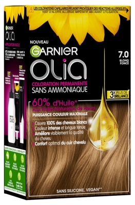 Garnier Olia Coloration Permanente Sans Ammoniaque Sans Silicone 120 g - Coloration : 7.0 Blond Foncé