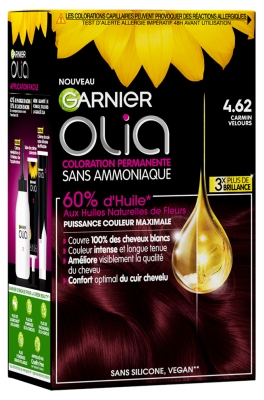 Garnier Olia Coloration Permanente Sans Ammoniaque Sans Silicone 120 g - Coloration : 4.62 Carmin Velours
