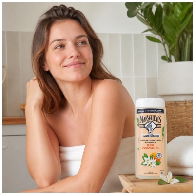 Le Petit Marseillais Crème de Douche et Bain Extra Douce à la Fleur d'Oranger Bio 650 ml