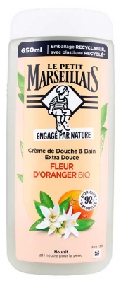Le Petit Marseillais Crème de Douche et Bain Extra Douce à la Fleur d'Oranger Bio 650 ml
