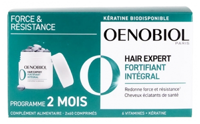 Oenobiol Hair Expert Fortifiant Intégral Force et Résistance Lot de 2 x 60 Comprimés