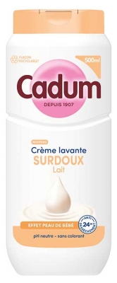 Cadum Crème Lavante Surdoux Lait Effet Peau Bébé 500 ml