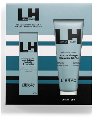 Lierac Homme Coffret Gel Hydratant Énergisant Visage & Yeux 50 ml + Gel Douche Intégral 200 ml Offert