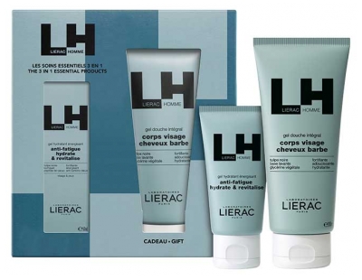 Lierac Homme Coffret Gel Hydratant Énergisant Visage & Yeux 50 ml + Gel Douche Intégral 200 ml Offert