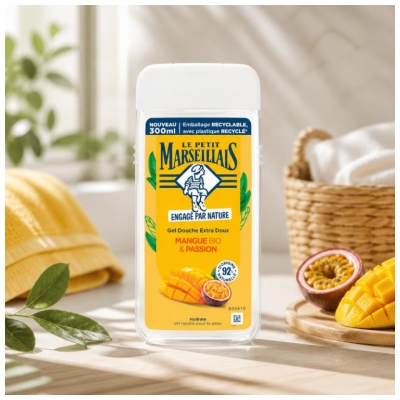 Le Petit Marseillais Gel Douche Hydratant Extra Doux Mangue Bio & Passion 300 ml