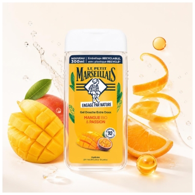 Le Petit Marseillais Gel Douche Hydratant Extra Doux Mangue Bio & Passion 300 ml