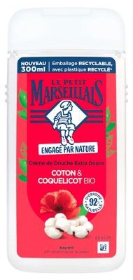 Le Petit Marseillais Crème de Douche Nourrissante Extra Douce Coton & Coquelicot Bio 300 ml