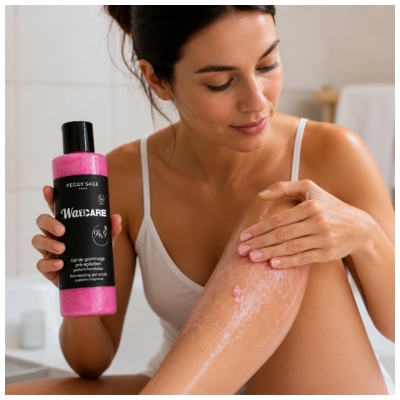 Peggy Sage Wax and Care Gel de Gommage Pré-Épilation Parfum Framboise 250 ml