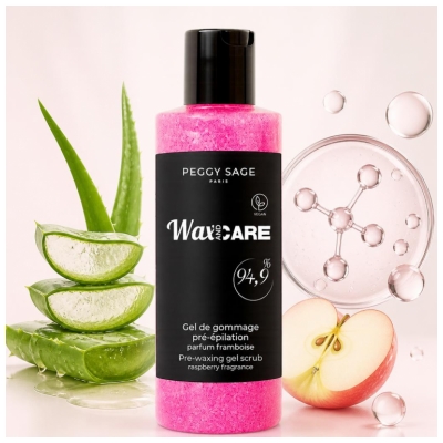 Peggy Sage Wax and Care Gel de Gommage Pré-Épilation Parfum Framboise 250 ml