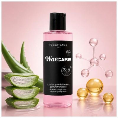 Peggy Sage Wax and Care Lotion Pré-Épilation Parfum Framboise 250 ml