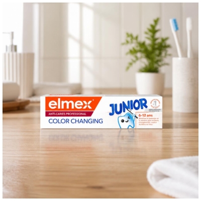 Elmex Dentifrice Junior Anti-Caries Professional Color Changing 6-12 Ans 75 ml