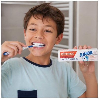 Elmex Dentifrice Junior Anti-Caries Professional Color Changing 6-12 Ans 75 ml