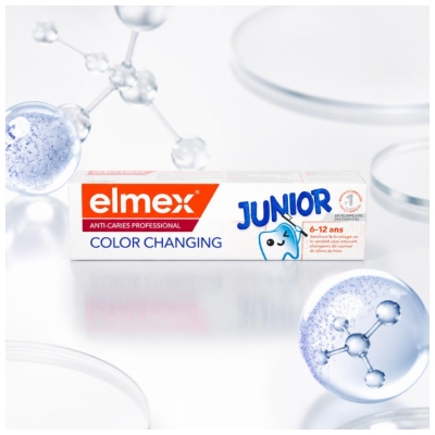 Elmex Dentifrice Junior Anti-Caries Professional Color Changing 6-12 Ans 75 ml