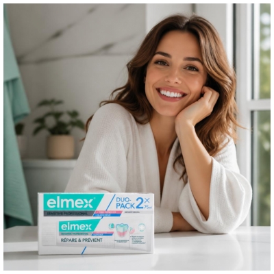 Elmex Sensitive Professional Répare & Prévient + Blancheur + Soin Gencives Lot de 2 x 75 ml
