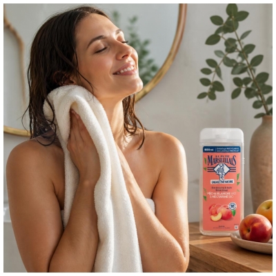 Le Petit Marseillais Gel Bain & Douche Extra Doux Pêche Blanche et Nectarine Bio 650 ml