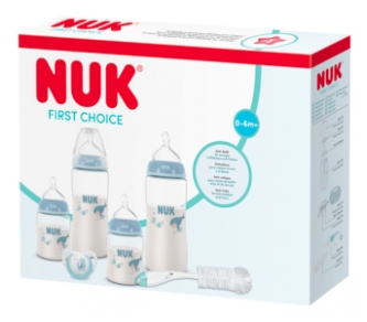 NUK First Choice Coffret Anti-Colique Dès la Naissance - Modèle : Baleine