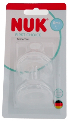 NUK First Choice 2 Tétines Perçage S Anti-Colique Dès la Naissance