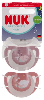 NUK First Choice Nuit Sucettes en Silicone 18-36 Mois