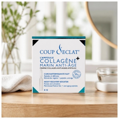 Coup d'Éclat 12 Ampoules Collagène Marin Anti-Âge Cure Nuit