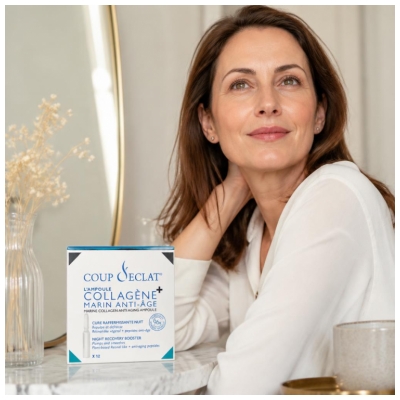 Coup d'Éclat 12 Ampoules Collagène Marin Anti-Âge Cure Nuit