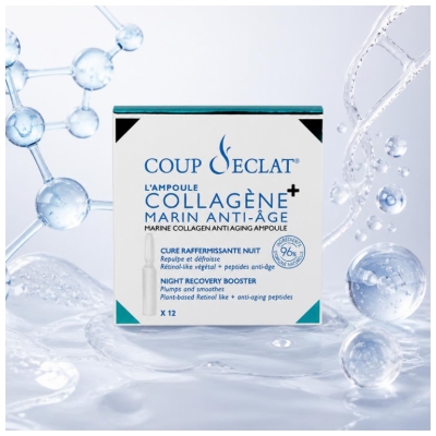 Coup d'Éclat 12 Ampoules Collagène Marin Anti-Âge Cure Nuit