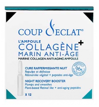 Coup d'Éclat 12 Ampoules Collagène Marin Anti-Âge Cure Nuit