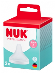 NUK Perfect Match 2 Tétines Perçage Flow Control Anti Colique Dès 6 Mois