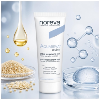 Noreva Aquareva : Peaux Déshydratées Crème Légère Hydratante 24H 40 ml