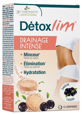 Les 3 Chênes Détoxlim Drainage Intense - Minceur, Élimination, Hydratation - 15 Comprimés Effervescents
