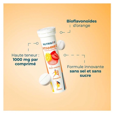 Nutri&Co Vitamine C 1000 mg et Bioflavonoïdes 15 Comprimés