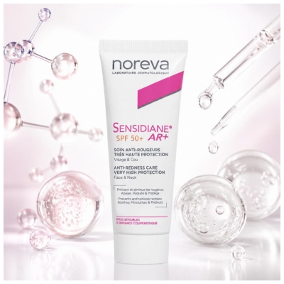 Noreva Sensidiane AR+ Soin Anti-Rougeurs Très Haute Protection Visage et Cou SPF50+ 40 ml