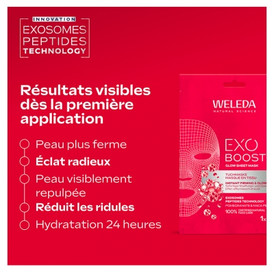 Weleda Exo Boost Glow Masque en Tissu Éclat 20 ml
