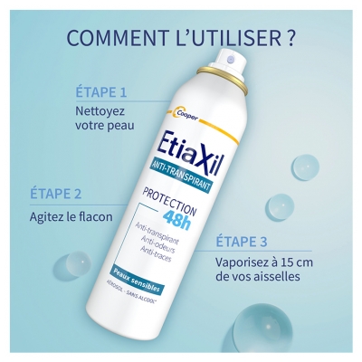 Etiaxil Déodorant Anti-Transpirant Protection 72H Aérosol Peaux Sensibles 150 ml