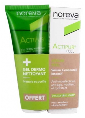Noreva Actipur Peel Sérum Concentré Intensif Visage 30 ml + Gel Dermo Nettoyant Visage 100 ml Offert