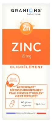 Granions Zinc 15 mg - Oligoélément - 60 Gélules