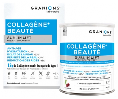 Granions Collagène+ Beauté SublimLift 300 g de Poudre à Diluer - Goût : Cerise