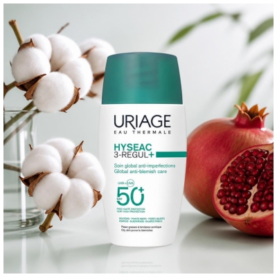 Uriage Hyséac 3-Regul + Soin Global Anti-Imperfections Visage SPF50+ 50 ml