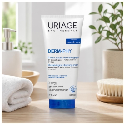 Uriage Derm-Phy Crème Lavante Dermatologique Visage Corps et Cheveux 200 ml