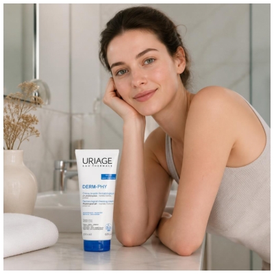 Uriage Derm-Phy Crème Lavante Dermatologique Visage Corps et Cheveux 200 ml
