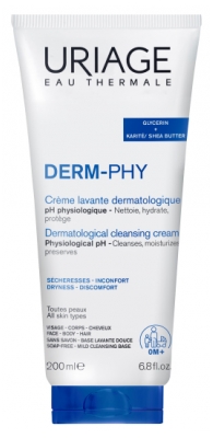 Uriage Derm-Phy Crème Lavante Dermatologique Visage Corps et Cheveux 200 ml