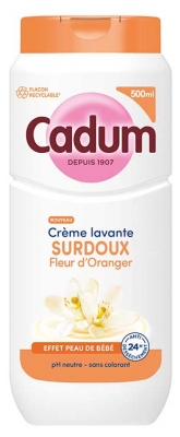 Cadum Crème Lavante Surdoux Fleur d'Oranger Effet Peau de Bébé 500 ml