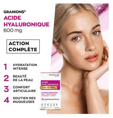 Granions Acide Hyaluronique Ultra Dosé 600 mg Action Complète 60 Comprimés Sécables